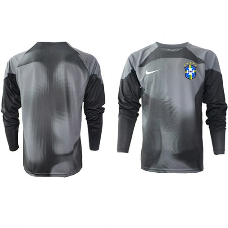 Brazilië Doelman Thuisshirt WK voetbal 2022 Lange Mouw Brazilië Doelman Thuisshirt WK voetbal 2022 Lange Mouw